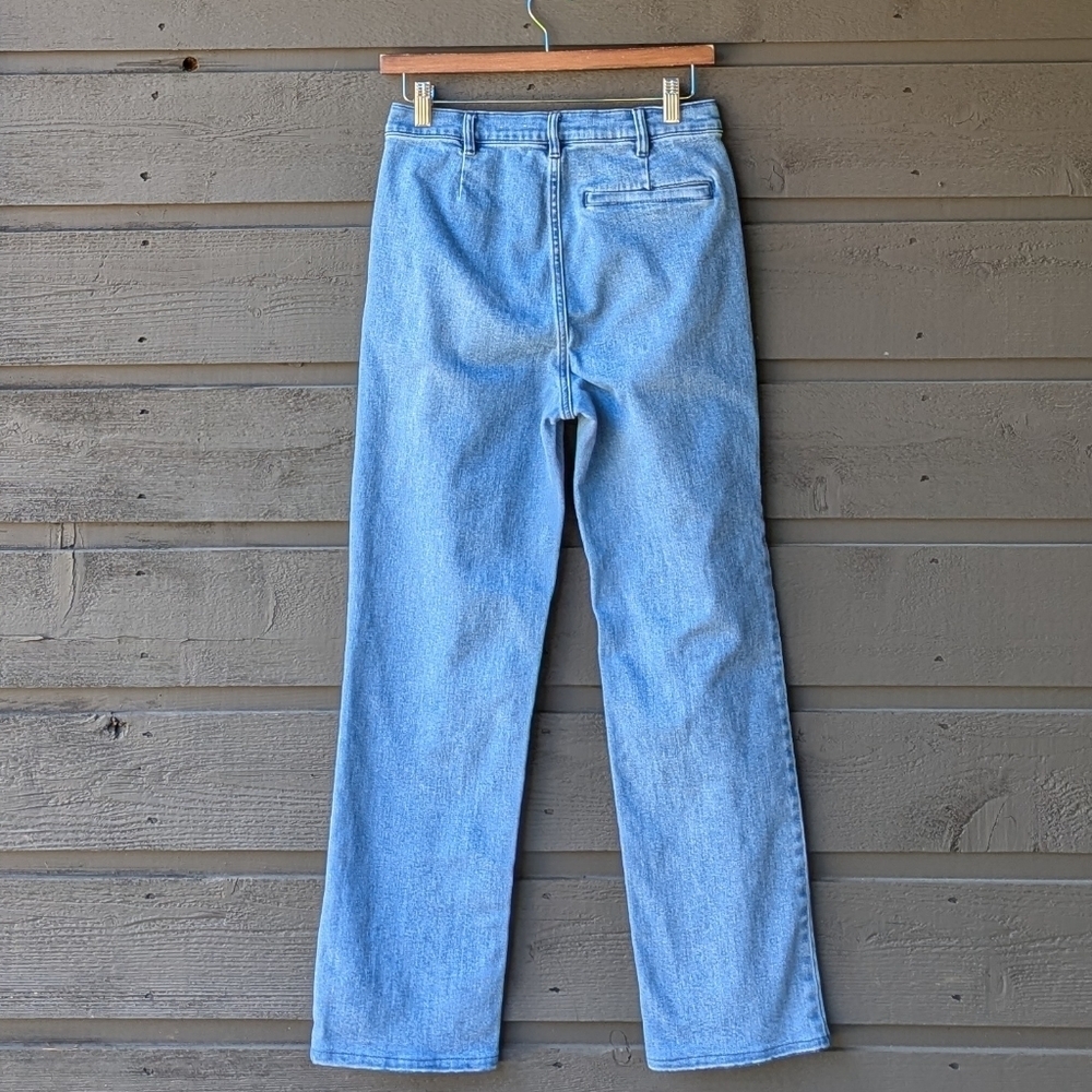 J. McLaughlin Rainey Jean Straight Leg Slit Medium Light Wash Size 4 - Picture 4 of 10